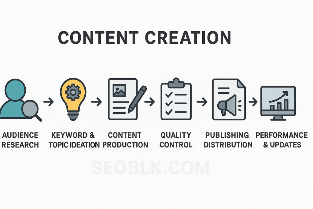 content creation services infographic seoblk