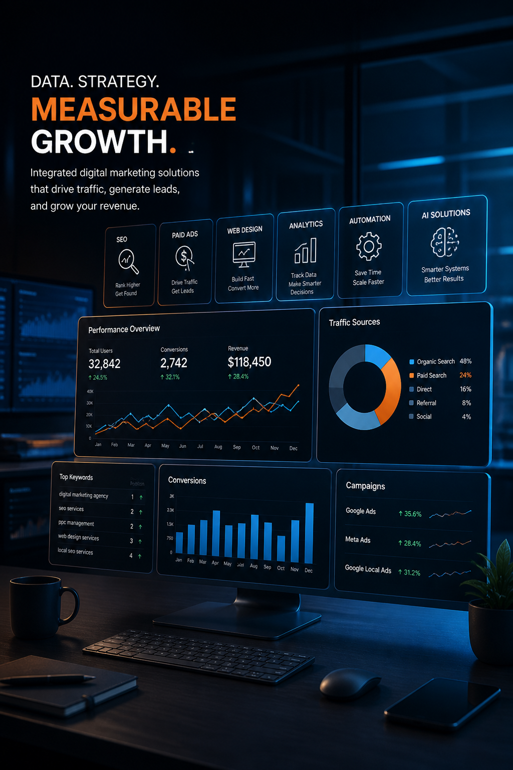search-engine-optimization-ai- agents-seo-diital-marketing-analytics-growth-dashboard-illustration-seo-blk